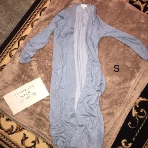 NWOT S blue grey duster cardigan lularoe Sarah